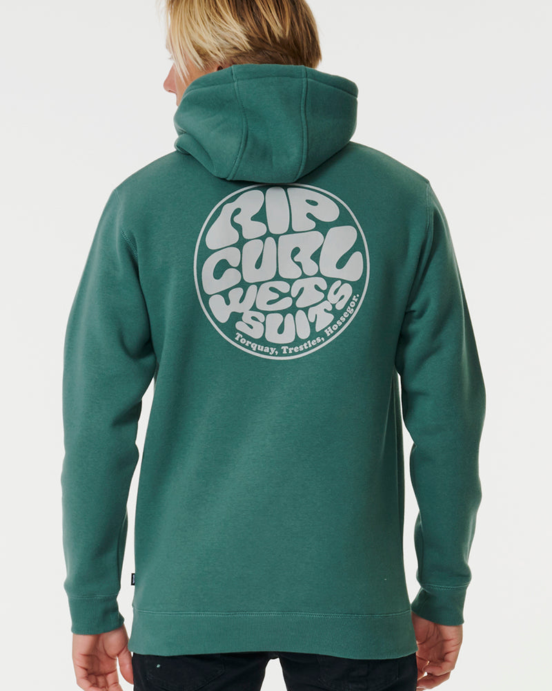 Rip Curl Wetsuit Icon Hooded Sweatshirt in Washed Green