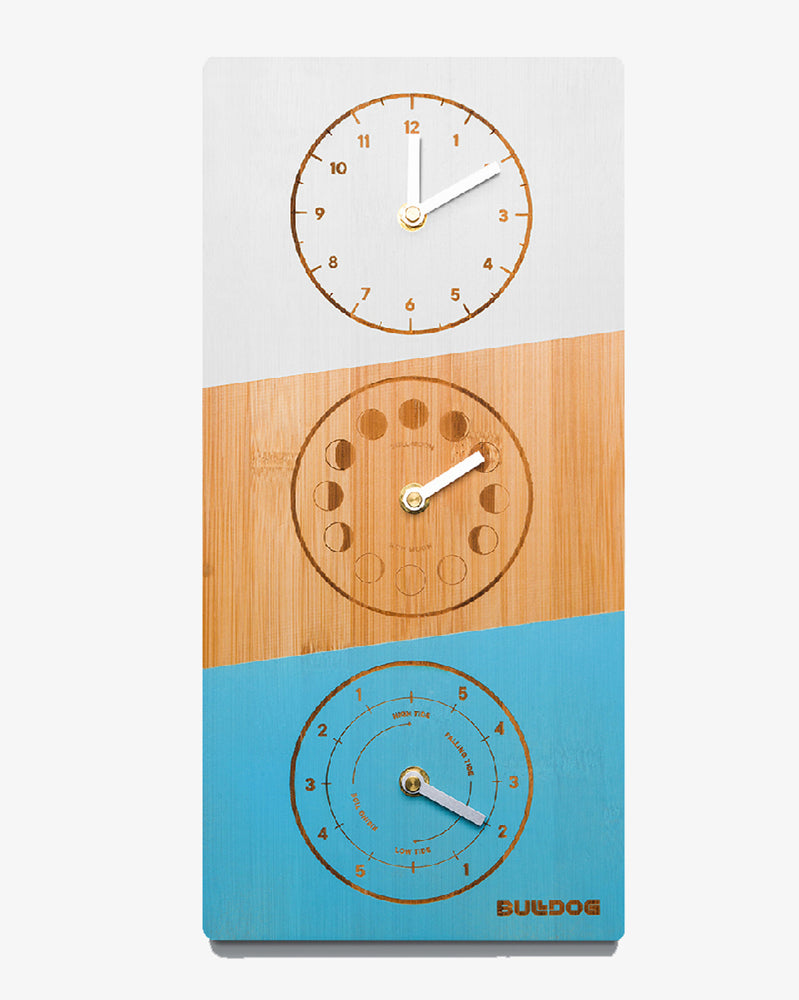 Bamboo Wall Mounted Time, Moon & Tide Clock