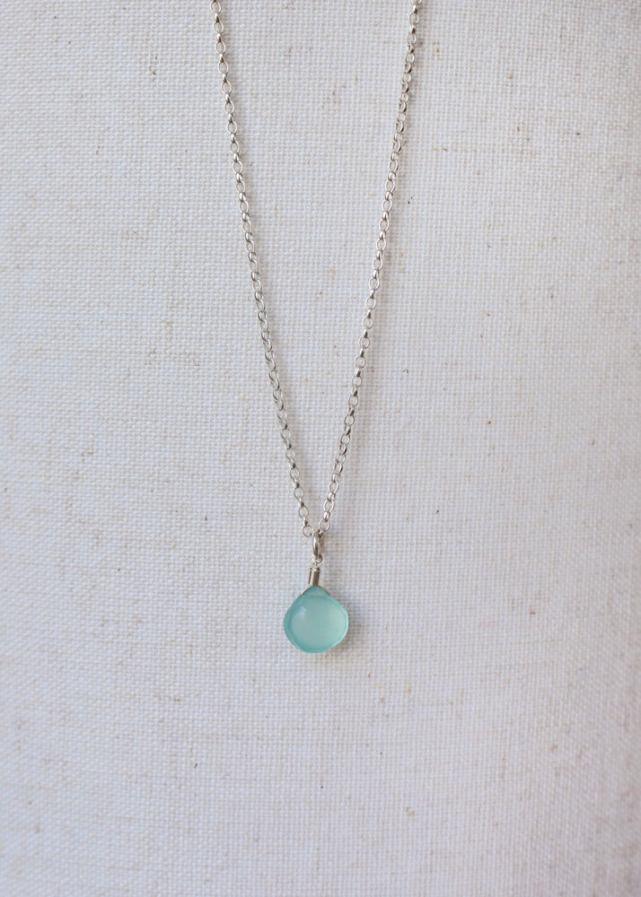Aqua Chalcedony Pendant Necklace