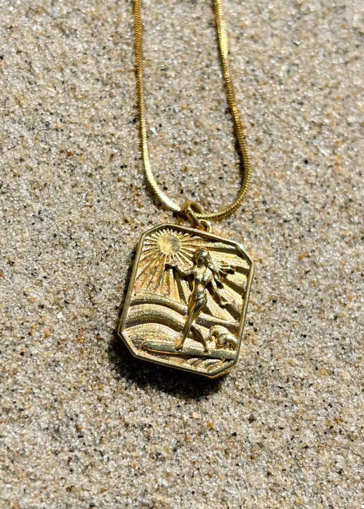 Ocean Surfgirl Necklace - Gold