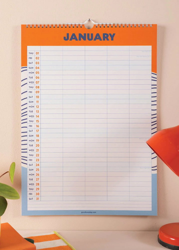2026 Tidal Waves Family Wall Planner